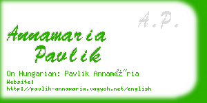 annamaria pavlik business card